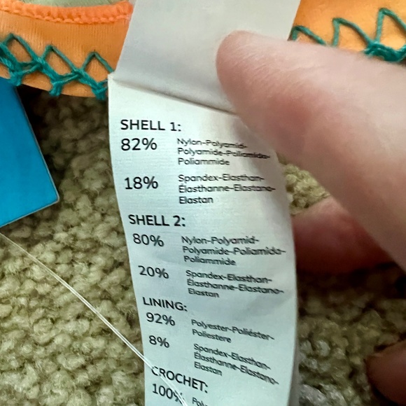 NWT two piece CUPSHE Neon crochet accent bikini set size SMALL - Picture 7 of 10